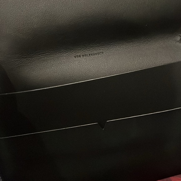 VON HOLZHAUSEN Apple MacBook pro 13" Black Leather Portfolio Sleeve Cover Ipad - Picture 4 of 5